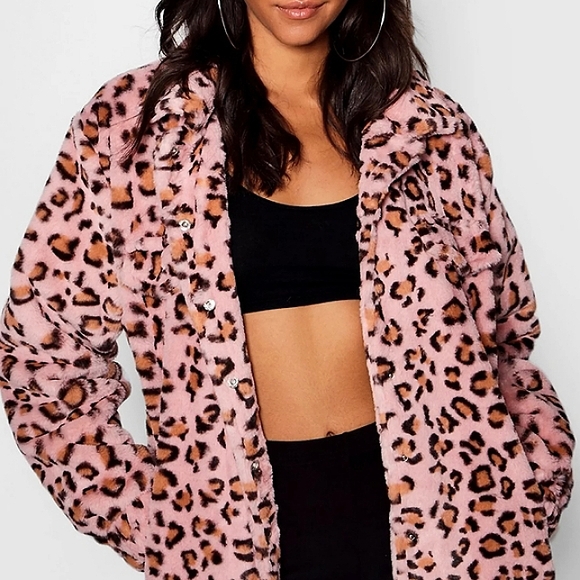 PINK VICTORIA'S SECRET Leopard Cheetah Fur Zip Teddy Bomber Jacket NWT - Picture 15 of 15